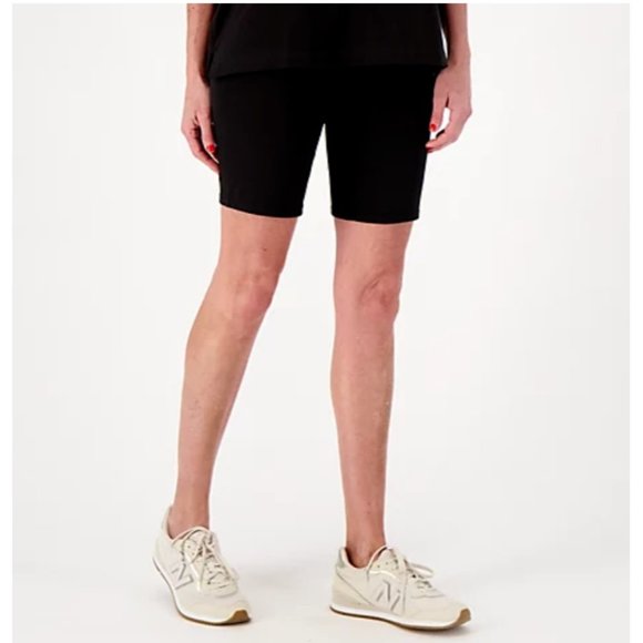 Cuddl Duds Women Shorts Plus Sz 1X CottonWear  Long Black A586197 NWOT - Picture 1 of 5